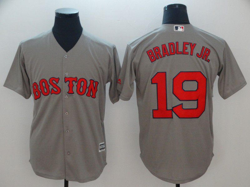 Men Boston Red Sox #19 Bradley jr Grey Game MLB Jerseys->boston red sox->MLB Jersey